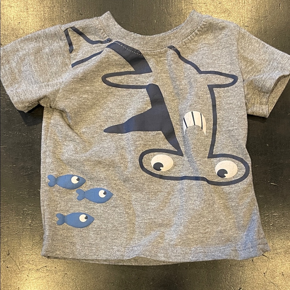 Gray Shark Graphic Kids T-Shirt